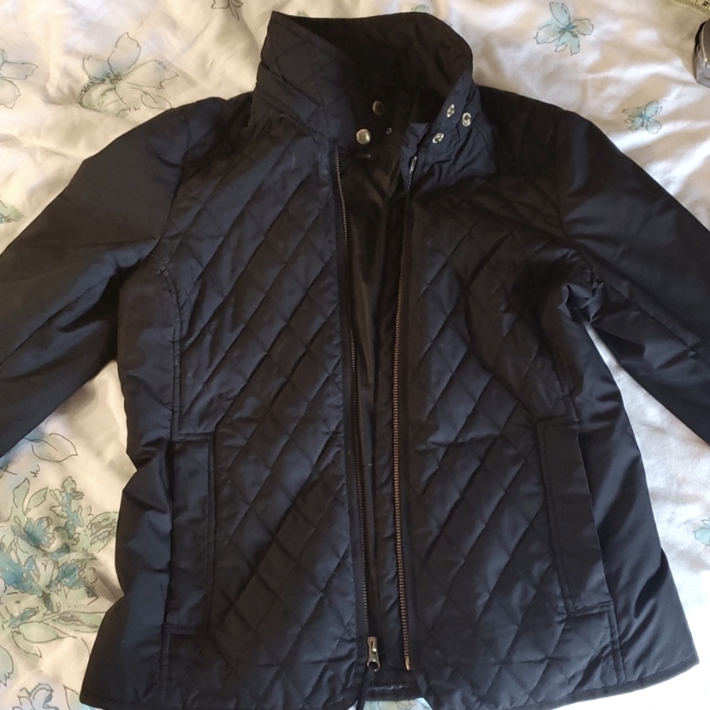 Land's End Black Quilted Jacket XS 2-4